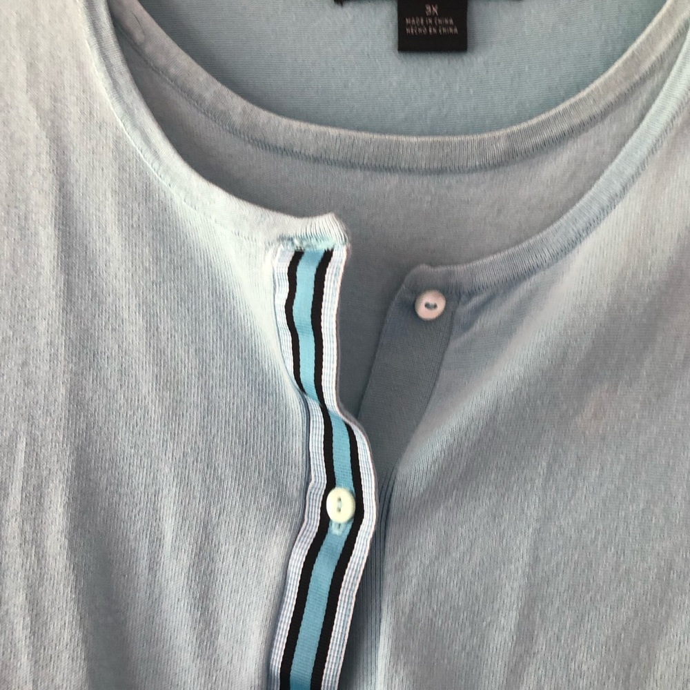 August Silks 3X 2 piece knit tank and cardigan set in light blue.